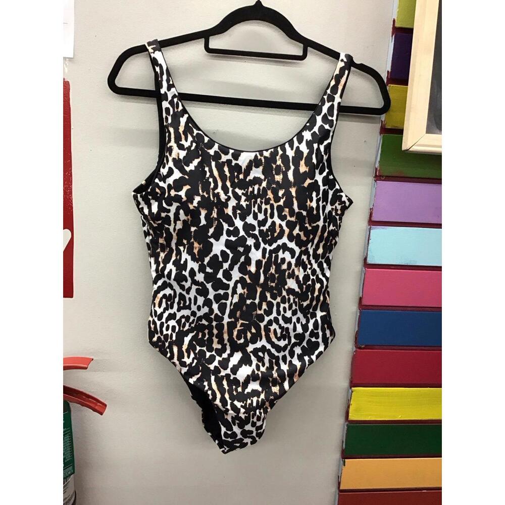Attitudes by Renee womens one piece swimsuit size small low back cheetah new HSN